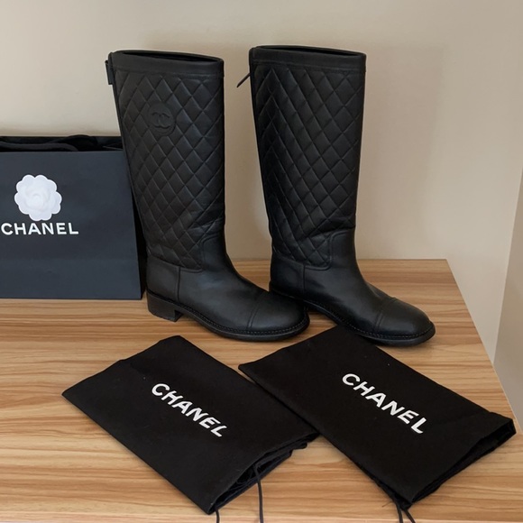 CHANEL Shoes - Chanel quilted motorcycle riding boot